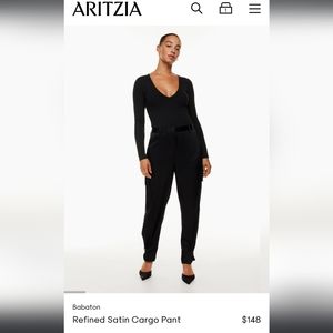 BABATON Refined Satin Cargo Pants Black Sz 4